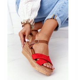 S.Barski Sandale pe pană S. Barski GD-38 Roșu maro 1