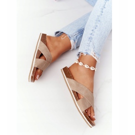 Papuci cu profil din piele Big Star HH274593 Bej 1