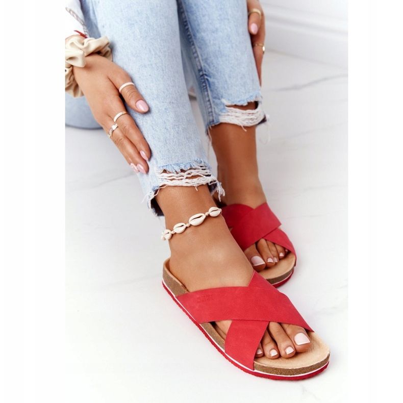 Papuci cu profil din piele Big Star HH274598 Roșu 2