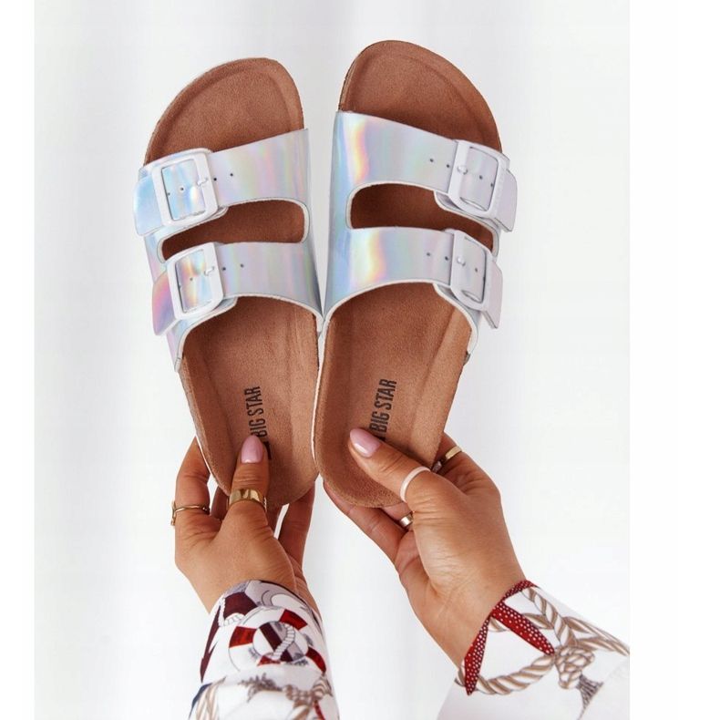 Papuci cu profil din piele Big Star HH274895 Argintiu 1