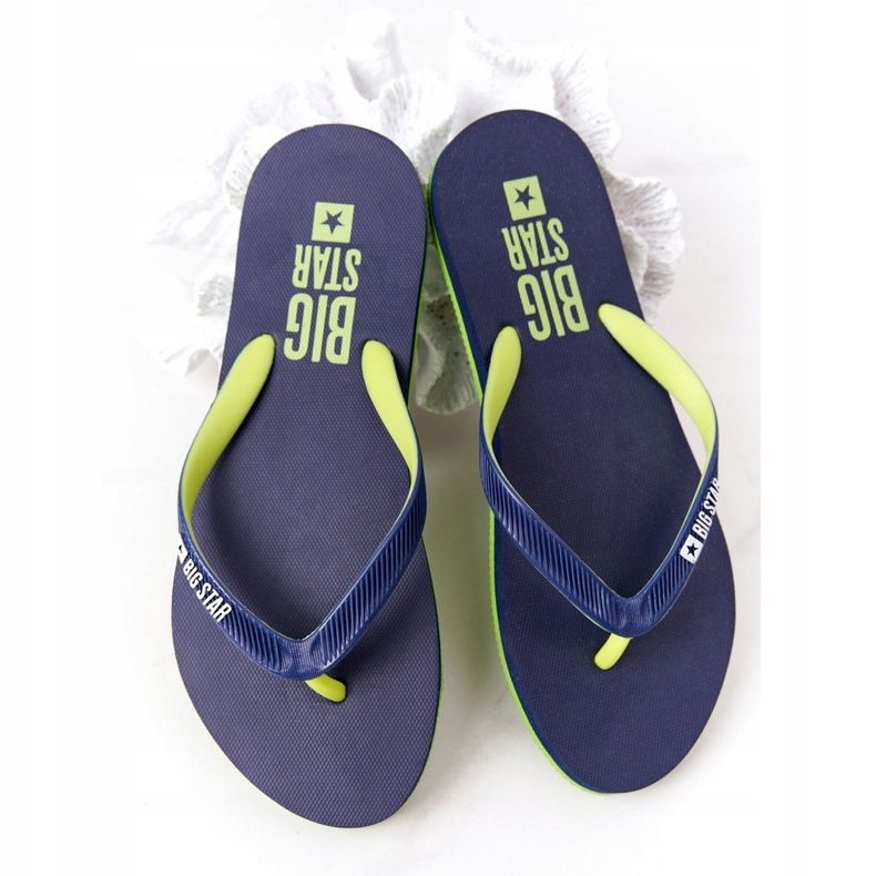Flip-flops de dama Big Star FF274A312 Albastru marin verde 1
