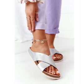 Papuci cu profil din piele Big Star HH274650 Argintiu 1