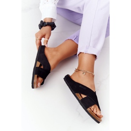 Papuci din piele de căprioară Big Star HH274640 Negru 2