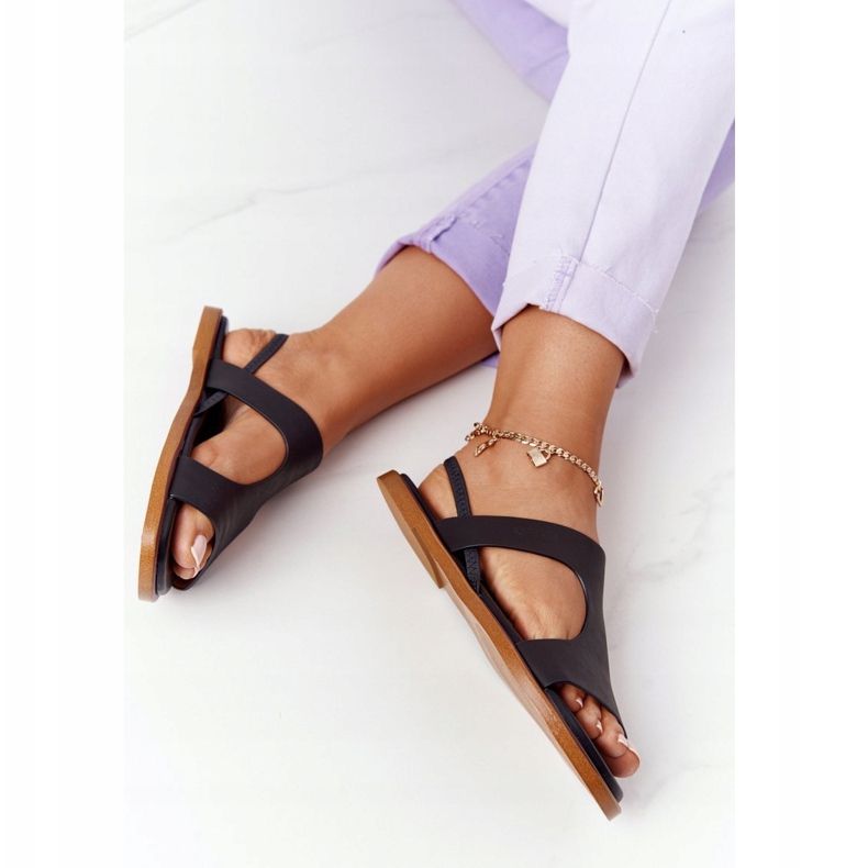 Sandale din piele cu manșetă Big Star HH274715 Negru 1