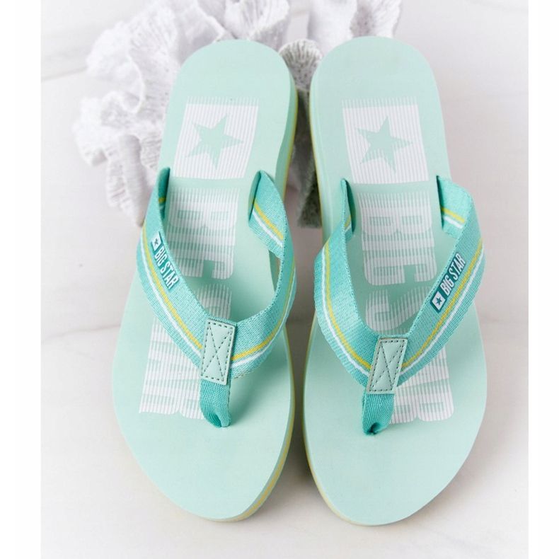 Flip-flops pentru femei Big Star HH274A061 Verde deschis 1