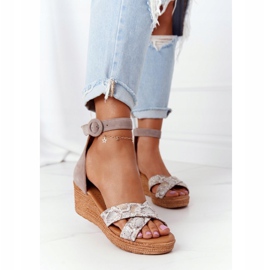 Sandale din piele de căprioară Maciejka 04565-04 Beige-Auriu bej 1