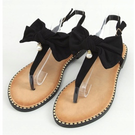 Sandale negre cu un arc N-102 negru 1