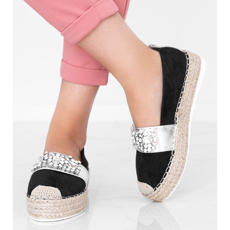 Espadrile negre cu pietre Cher negru 1