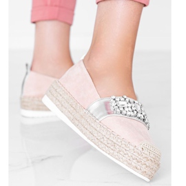 Espadrile bej cu pietre Cher argint 2