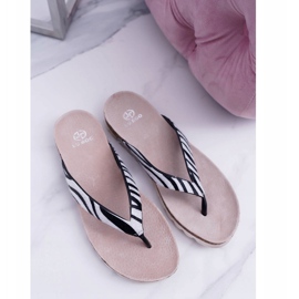 Flip-flops Pe Lu Boo Zebra Cork alb negru 4