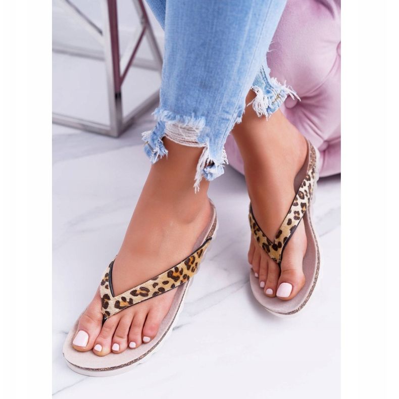 Flip-flops On Cork Lu Boo Leopard maro 1