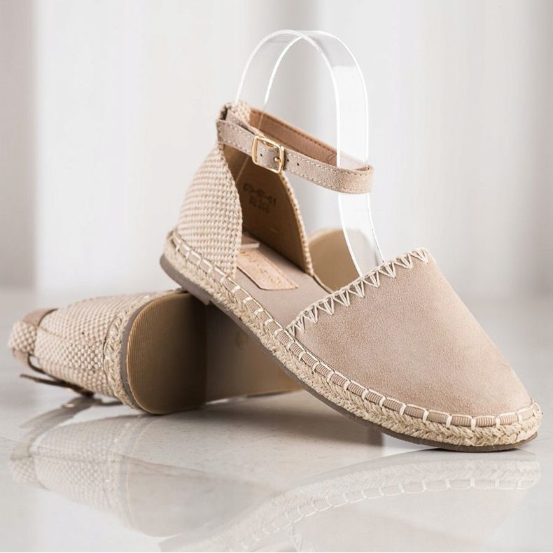 Goodin Espadrile bej cu piele intoarsa 1