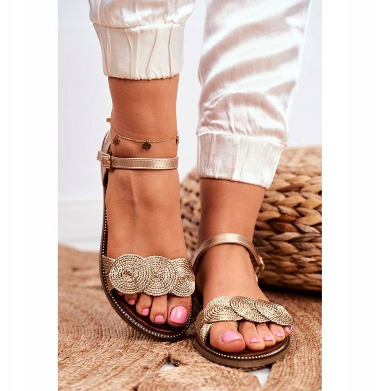 S.Barski Sandale pentru femei Flat Gold Barski Humanity de aur 2