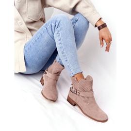 Lewski Shoes Cizme de primăvară ajurate Pantofi Lewski 2905-0 Bej 5