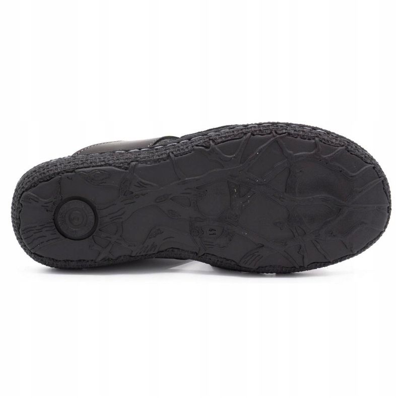 Kampol Papuci bărbați din piele 201/3 negri negru 5