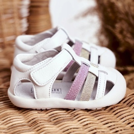 Apawwa Sandale pentru copii cu Velcro Glitter Alb Ontario roz de aur 3