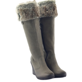 Cizme din piele cu blană Caprice 25607 gri 4