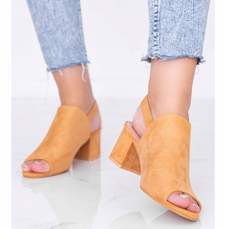 Sandale de cămilă pe un stâlp cu partea superioară Blubbery maro 1