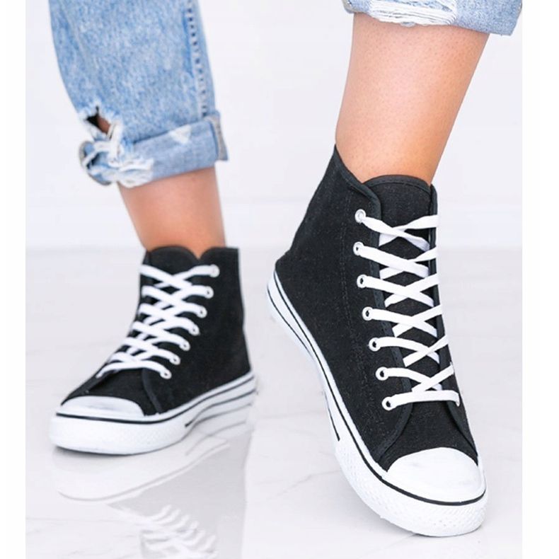 Adidași negri pentru femei Gampa gleznă negru 1