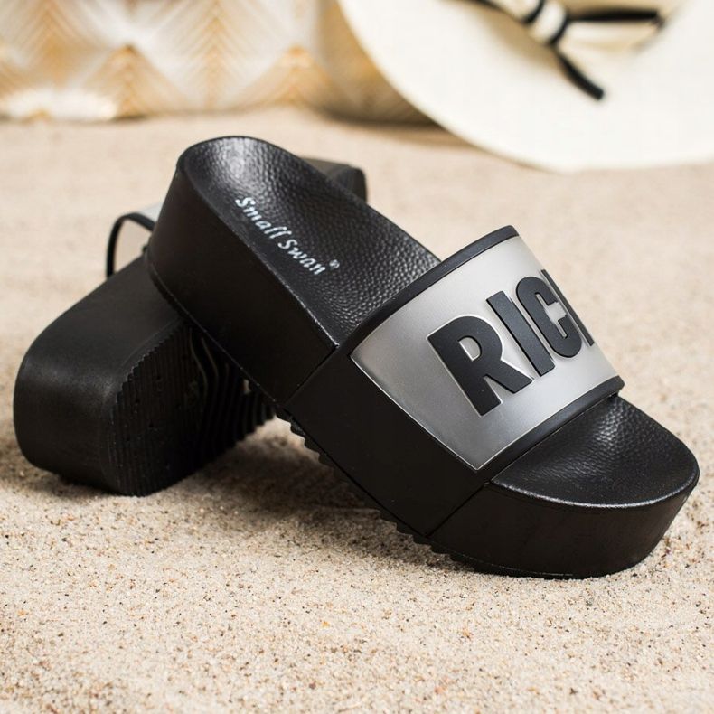 Small Swan Pantofi cu platformă bogată negru 1