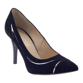 Pompe pentru stiletto pentru femei Anis 4474 negru argint 1
