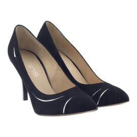 Pompe pentru stiletto pentru femei Anis 4474 negru argint 4