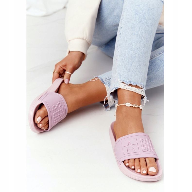 Papuci de damă Big Star HH274A041 Roz pudră 2