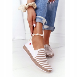 Espadrile pentru femei Big Star HH276001 Bej-Alb maro 1