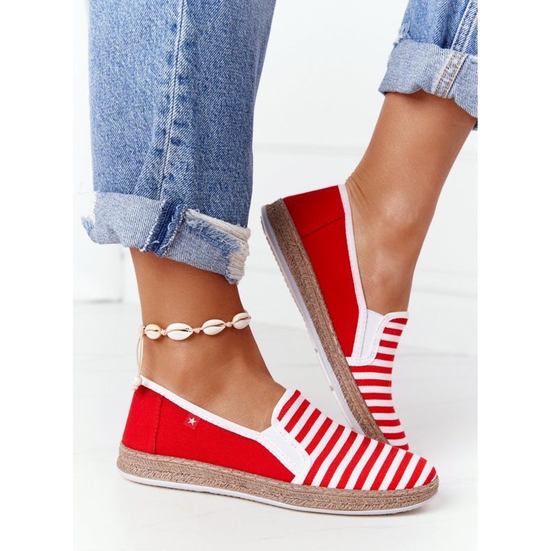 Espadrile pentru femei Big Star HH276003 Roșu-Alb roşu 2