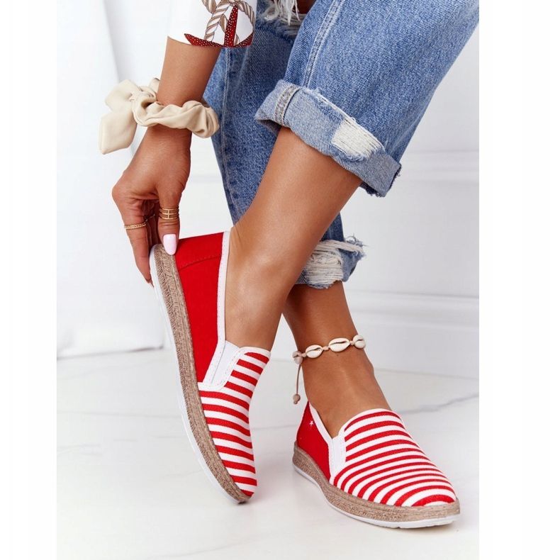 Espadrile pentru femei Big Star HH276003 Roșu-Alb roşu 1