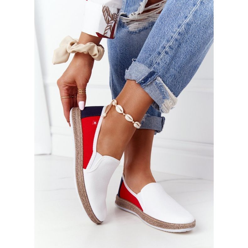 Espadrile pentru femei Big Star HH276009 Alb și roșu roşu albastru marin 1