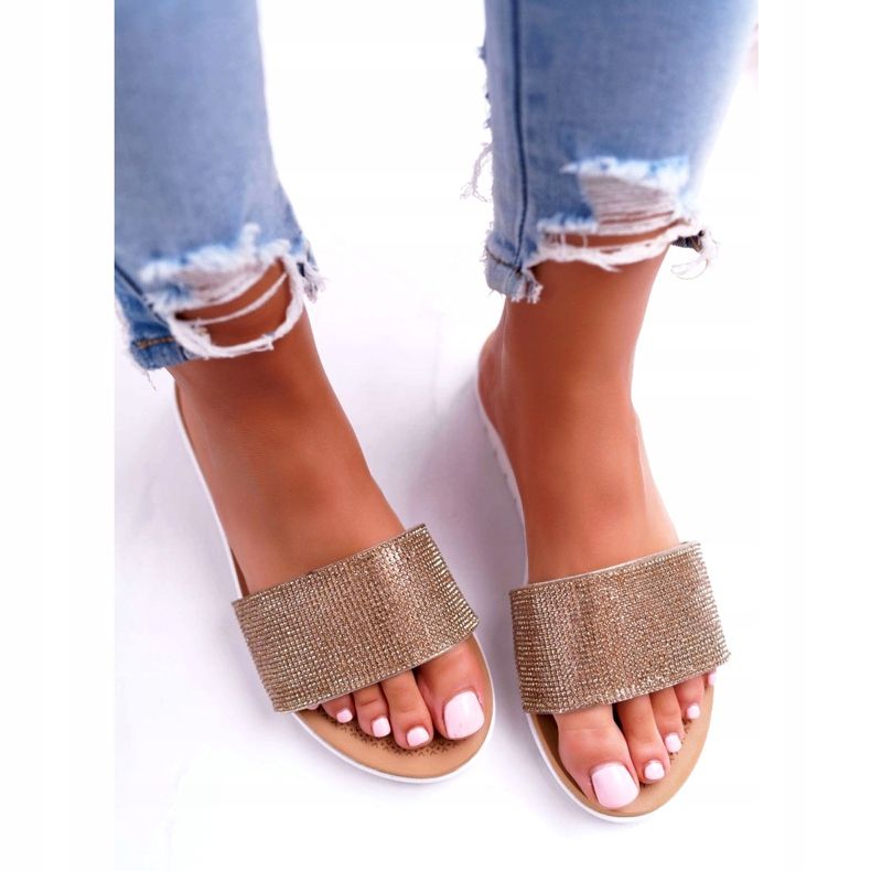 Pantofi cu paiete din aur Lu Boo pentru femei de aur 3