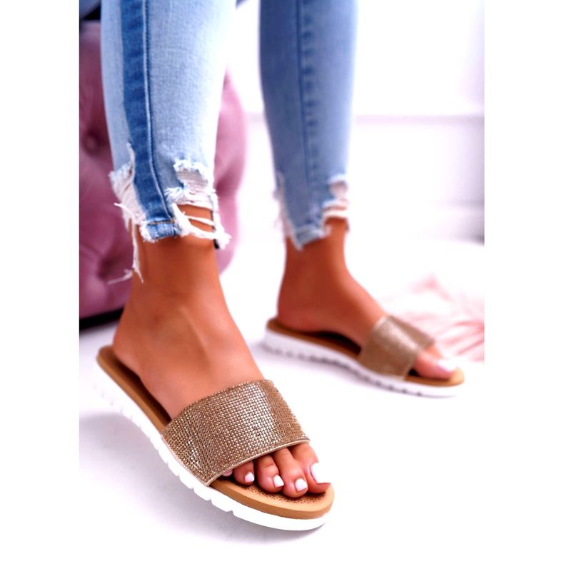 Pantofi cu paiete din aur Lu Boo pentru femei de aur 2