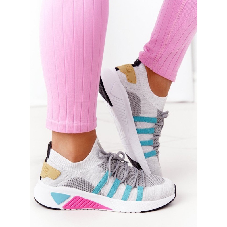 Încălțăminte sport pentru femei Foam de memorie Big Star HH274531 Alb-Gri multicolor 2 Încălțăminte sport pentru femei Foam de memorie Big Star HH274531 Alb-Gri multicolor 2