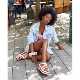 Sandale cu pană din spumă Big Star HH274A083 Roz 1