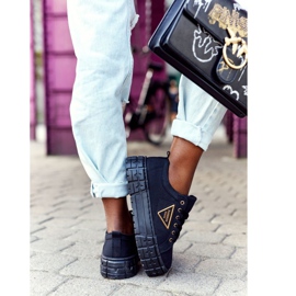 Adidași de damă pe platforma de viață Black Big City negru 1