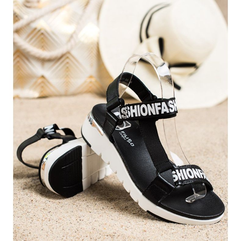 Filippo Sandale de modă din piele negru 1