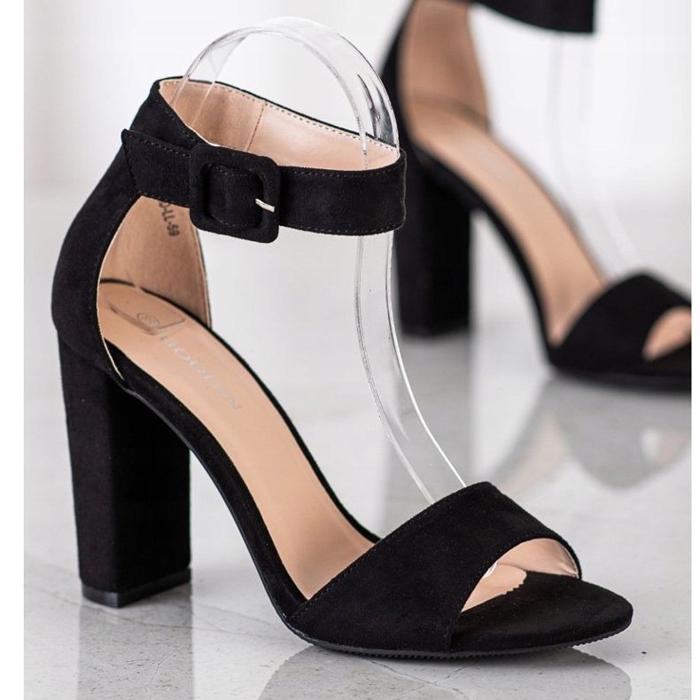 Goodin Sandale negre pe un post înalt negru 1