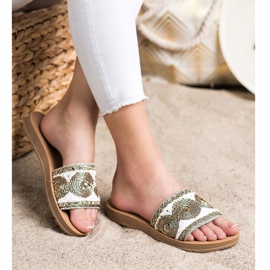 Bona Papuci eleganți alb gri 1