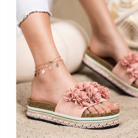 SHELOVET Papuci Pe Platforma Cu Ornament roz 1