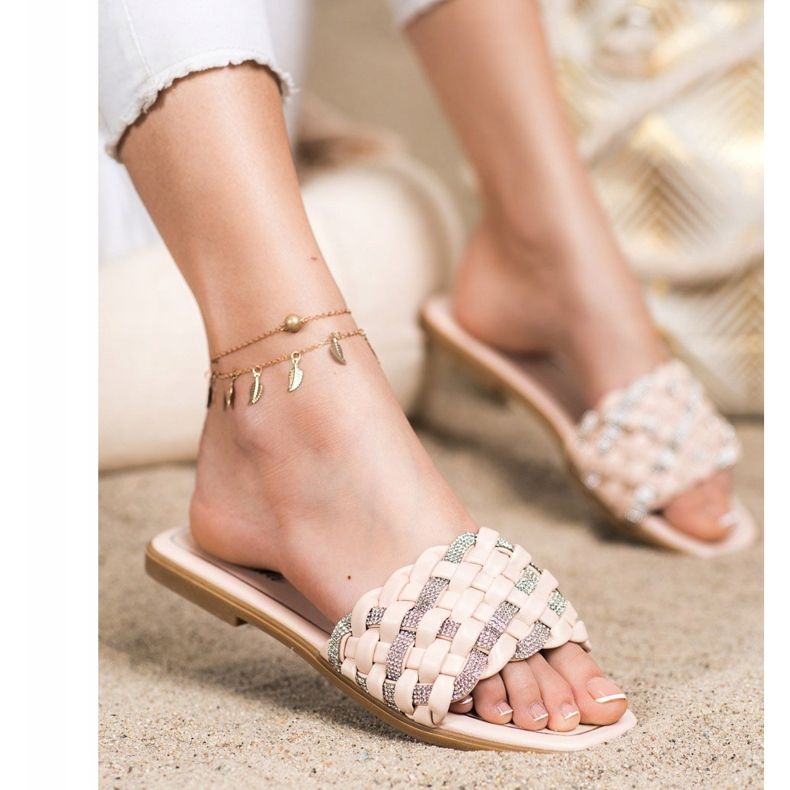 Balada Papuci Cu Zirconiu Cubic bej 1