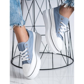 Seastar Adidași la modă pe platformă albastru 3