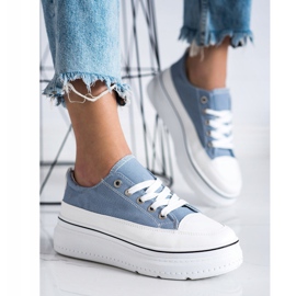 Seastar Adidași la modă pe platformă albastru 2