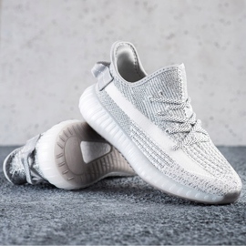 SHELOVET Adidași din material textil pe platformă argint gri 1