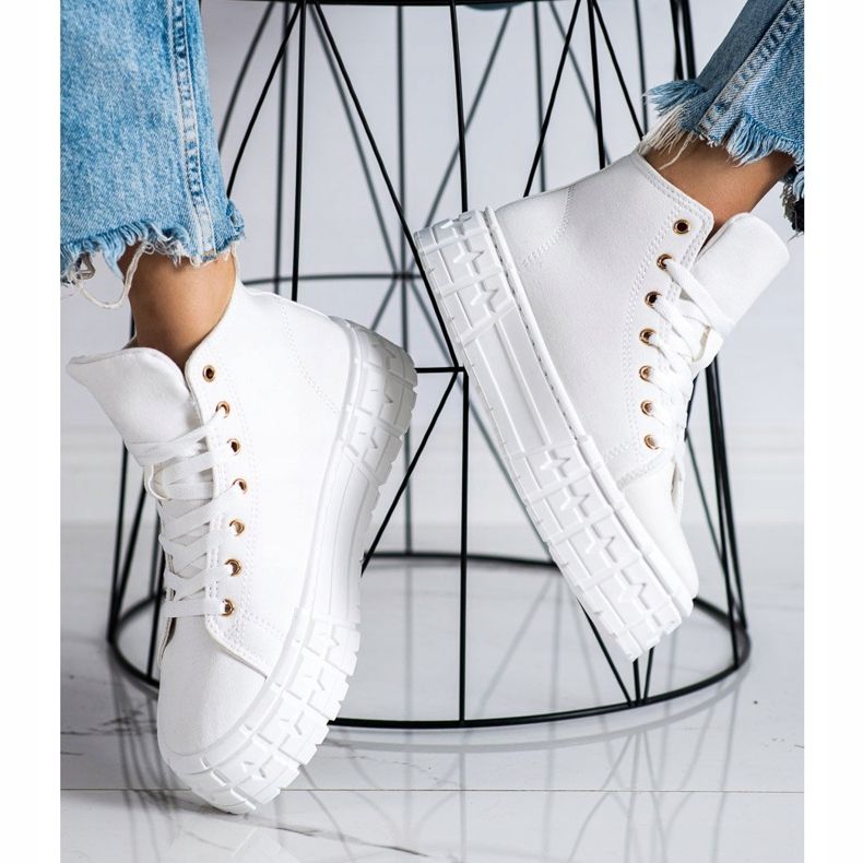 Goodin Adidași de modă înaltă alb 2