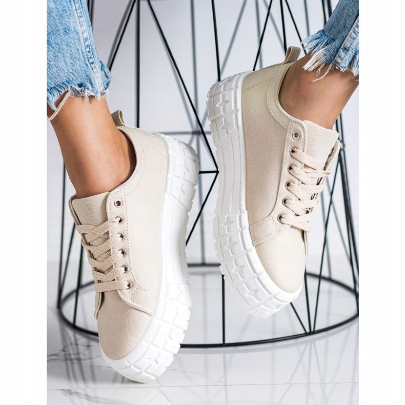 Goodin Încălțăminte de modă bej maro 1