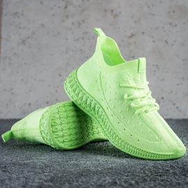 SHELOVET Adidași din material textil verde 1