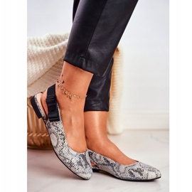 Balerini pentru femei Sergio Leone Grey Snake BL615 Lilon bej negru gri 1