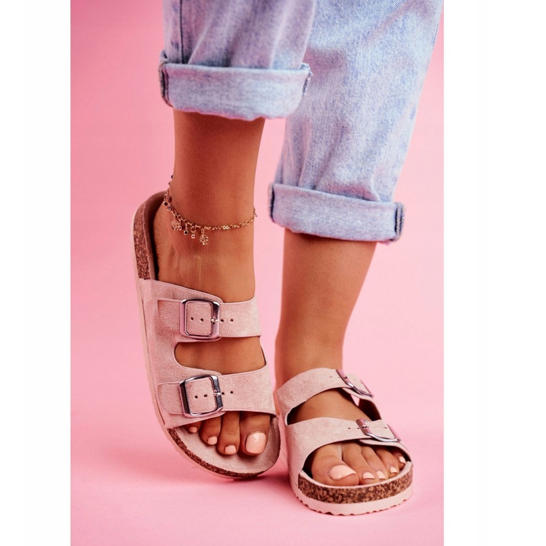 EVE Papuci De Damă Pe Plută Cu Închizători Roz Si Senor 4