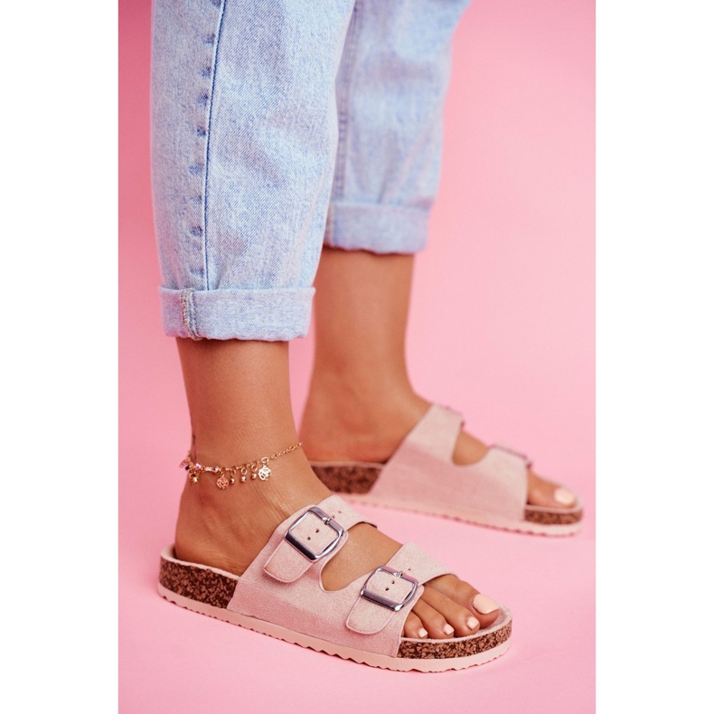 EVE Papuci De Damă Pe Plută Cu Închizători Roz Si Senor 3